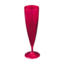 10 flûtes à Champagne en plastique rigide monobloc rose magenta 13 cl