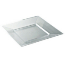 12 assiettes en plastique rigide carré cristal PRESTIGE 24 cm