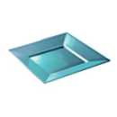 12 assiettes en plastique rigide carré turquoise PRESTIGE 18 cm