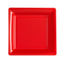 12 Assiettes carrées rouge 23,5 cm