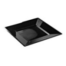 12 assiettes en plastique rigide carré noir PRESTIGE  24 cm