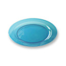 12 assiettes en plastique rondes turquoise PRESTIGE 24 cm