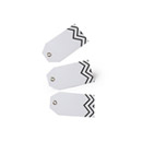 12 Etiquettes blanches motif chevron noir