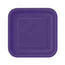14 Grandes assiettes en carton violettes 23 cm
