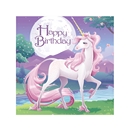 16 Serviettes en papier Anniversaire Licorne 33 x 33 cm