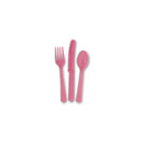 18 Assortiments de couvert en plastique rose