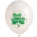 20 Ballons Saint Patrick blanc 29 cm