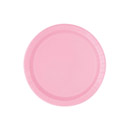 20 Petites assiettes rose clair en carton 17 cm
