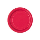 20 Petites assiettes rouges en carton 18 cm