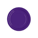 20 Petites assiettes violettes rondes en carton 18 cm