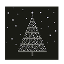 20 Serviettes imprimées sapin de noël étoilé