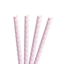 24 Pailles chevrons blanc et rose
