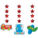 3 Décorations à suspendre Petit camion 1er anniversaire