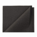 50 serviettes carrées micro gaufrée double épaisseur noir 38 cm