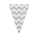 5 Fanions DIY carton chevron gris