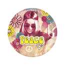 6 Assiettes en carton Hippie Flower Power 25 cm