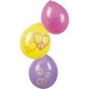 6 Ballons Hippie Flower Power 25 cm