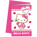 6 Cartes d\'invitation avec enveloppes Hello Kitty