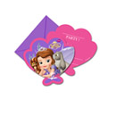 6 Cartes d\'invitation avec enveloppes Princesse Sofia