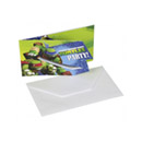 Lot de 6 Cartes d'invitation + enveloppes les Tortues Ninja