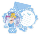 6 Cartes invitations + enveloppes Cendrillon™
