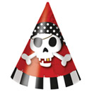 6 Chapeaux de fête carton Carte au trésor Pirate