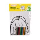 6 masques à colorier pour fille