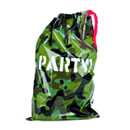 6 sacs de fête plastique Camouflage
