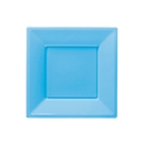 8 Assiettes Bleu Clair carrées en plastique 18 cm Modus Vivendi