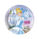 8 Assiettes bleues en carton Cendrillon™ 23 cm