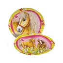 8 Assiettes rondes en carton Chevaux 23 cm