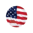 8 Assiettes rondes en carton drapeau américain 18 cm