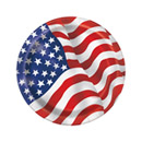 8 Assiettes en carton drapeau USA 22 cm