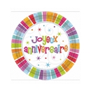 8 assiettes en carton Joyeux Anniversaire