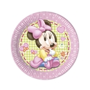 8 Grandes assiettes en carton Bébé Minnie ™ 23cm