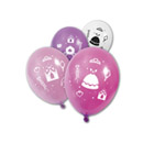 8 Ballons imprimé princesse coloris assortis