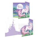 8 Cartes d'invitation Licorne magique