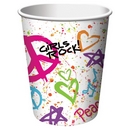 8 Gobelets en carton Anniversaire Girls rock 25 cl