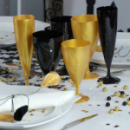 6 verres à eau design plastique rigide or 25 cl