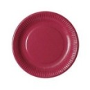 20 assiettes en carton bordeaux 23 cm