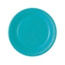 20 assiettes en carton turquoise 23 cm