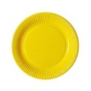 20 assiettes en carton jaune 23 cm