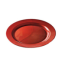 12 assiettes en plastique rigide ronde rouge carmin PRESTIGE 19 cm
