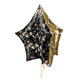 Ballon aluminium étoile noire et or