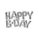 Ballon aluminium lettres Happy Birthday argent 78 cm