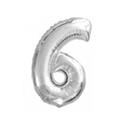 Ballon aluminium anniversaire chiffre 6