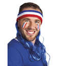 Bandeau avec cheveux bleus supporter France adulte