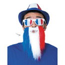 Barbe supporter tricolore France adulte