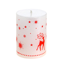 Bougie blanche cerf Noël 7 cm