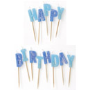 Bougies Happy Birthday bleues